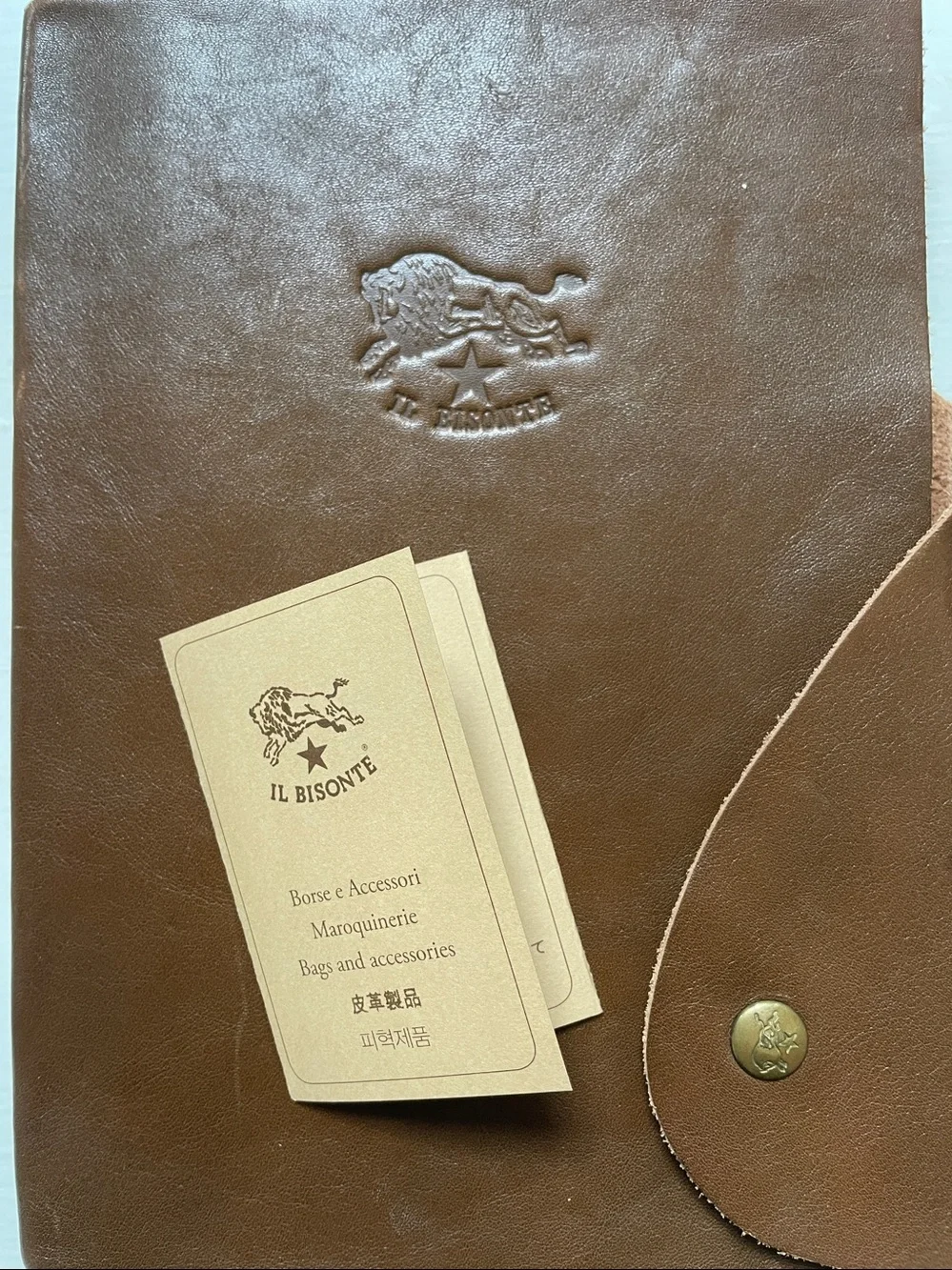 Il Bisonte Leather Journal Folio - Brown